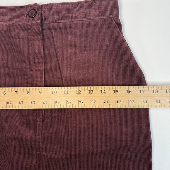 Vintage 80s Wrangler Burgundy Corduroy A-Line Skirt Women’s 11 Western 26” Waist - Picture 8 of 10